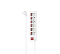 Hama Power Strip 6-FOLD Overvoltage Protection Ind Switchable 1.4m White