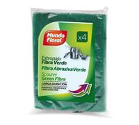 Mundo Floral Estropajo Fibra Verde Pack 4