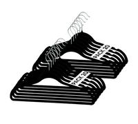 Mundo Home 20X Perchas de Terciopelo Negro para Ropa - Perchas con Ranura para Hombro y Gancho Giratorio 360º - Perchas para Pantalones, Camisa, Vestidos - Colgadores de Ropa Antideslizante