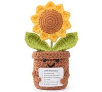 Muñeca de ganchillo de girasol positiva hecha a mano, pequeños recordatorios, regalos de inspiración, salud mental, afirmación diaria, inspiración, citas edificantes, recordatorio, regalo para ella