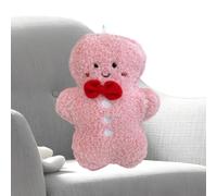 Muñeca de peluche con pajarita colgante de árbol | Decoración navideña de felpa, colgante para el hogar, vacaciones, puerta, fiesta, Navidad, color rosa