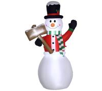 Muñeco de nieve inflable, decoración navideña para exteriores, 1,80 m, Papá Noel, incluye ventilador, multicolor