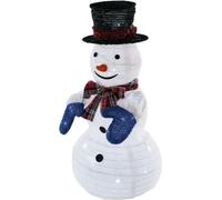 Muñeco de nieve navideño con luces LED, plegable, 60 cm, para uso en interiores, luz blanca fría