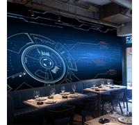 Mural 3D de placas de circuitos mecánicos azules papel pintado para salón pared de fondo y dormitorio; tapices artísticos decorativos