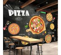 Mural de dibujos animados pintado a mano con pizza papel pintado 3D para salón pared de fondo y dormitorio; tapices artísticos decorativos