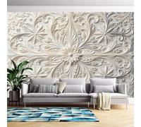Mural De Pared Con Relieve De Damasco Bauhinia, Papel Tapiz En Relieve 3D, 200 Cm (Ancho) X 140 Cm (Alto), Arte Moderno, Adhesivos De Pared Para Dormitorio Y Sala De Estar, No Tejido, No Autoadhesiv