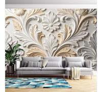Mural De Pared Con Relieve De Damasco De Vid, Mural De Papel Tapiz Floral En Relieve 3D De 150 Cm (Ancho) X 106 Cm (Alto), Pegatinas De Pared De Arte Moderno Para Dormitorio Y Sala De Estar, No Teji