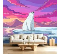Mural de pared contemporáneo no tejido, 500 x 280 cm, papel pintado de oso animal de fantasía de alta calidad, póster decorativo para habitación de niños, dormitorio, sala de estar, imagen fotográfica