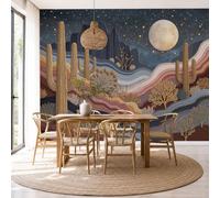 Mural de pared de Paisaje Occidental, papel pintado fotográfico con Cactus Desierto Cañones, 250 x 175cm (ancho x alto), mural fotográfico decorativo para sala de estar, dormitorio, oficina