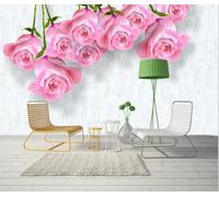 Murales Decorativos Pared Papel Pintado Mural De Rosas Rosadas Suaves Para Dormitorio 350 × 245 Cm Mural Floral 3D No Tejido Papel Pintado Fotográfico De Flores Grandes Para Sala De Estar Decoraci