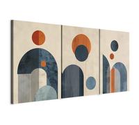 murando - Set De 3 Cuadros Collage Círculos coloridos 120x60 cm 3 Piezas | 40x60 cm Cada - Conjunto De 3 - Cuadro Para Pared Matemáticas Pintura Lienzo Habitacion Matrimonio