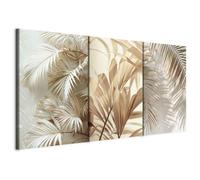 murando - Set De 3 Cuadros Collage Flores blancas 120x60 cm 3 Piezas | 40x60 cm Cada - Conjunto De 3 - Cuadro Para Pared Floral Pintura Lienzo Habitacion Matrimonio