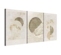 murando - Set De 3 Cuadros Collage Fondo beige 120x60 cm 3 Piezas 40x60 cm | Conjunto De 3 - Cuadro Para Pared Floral Pintura Lienzo Habitacion Matrimonio