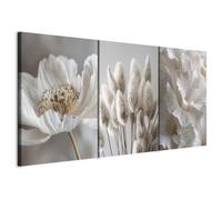 murando - Set De 3 Cuadros Collage Hojas de palma beige 120x60 cm 3 Piezas | 40x60 cm Cada - Conjunto De 3 - Cuadro Para Pared Bodegón Pintura Lienzo Habitacion Matrimonio