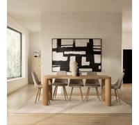 Muscat mesa de comedor rectangular de madera maciza y chapa de roble