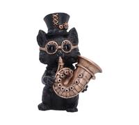 Music Meowstro Steampunk - Colección de Figuras de Gato Musical, Adorno de Resina de Gato (Cuerno)