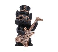 Music Meowstro Steampunk - Colección de Figuras de Gato Musical, Adorno de Resina (Guitarra)