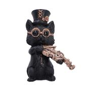 Music Meowstro Steampunk - Colección de Figuras de Gato Musical, Adorno de Resina (violín)