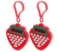 MUSISALY 2 Calculadoras Electrónicas Portátiles con Llavero Diseño de Fresa en Abs, Pantalla Clara, Tamaño Mini para Estudiantes y Actividades Escolares