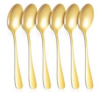 MUSISALY 6piezas Cucharas de Acero Inoxidable para Servir Cucharas Redondas Multifunción para Cocina Postres Café y Té Resistentes y Fáciles de Limpiar Acabado Pulido Elegante para Hogar