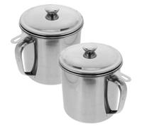 MUSISALY Recipiente con Tapa y Filtro 1.3l para Separar Residuos con Colador de Acero Inoxidable Pack de 2 Unidades para Aceite Adecuado para Uso Doméstico Cocina