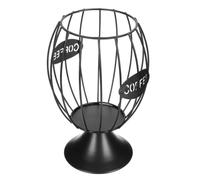 MUSISALY Soporte para Almacenar Bocadillos Hierro Cesta de Almacenamiento Soporte de Hierro Hueco, Negro Base Estable, Ahorro de Espacio, para Cápsulas, Cocina y Salón
