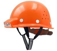Mustbau Casco Obra con Iluminación, Casco Seguridad Construcción Recargable por USB, 2 Niveles de Iluminación, Diadema Ajustable de 53 a 62cm - Naranja