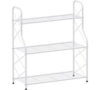 Mutool Soporte de metal para plantas de 3 niveles, estante de escalera para plantas de interior y exterior, estante de esquina para plantas, maceta para jardín, balcón y patio, color blanco