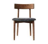 MUUBS Sillas con asiento Tetra Tejido color granito-roble oscuro