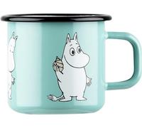 Muurla Taza Esmaltada Moomintroll Retro 3,7dl, Azul, Acero al Carbono, Apta para Lavavajillas