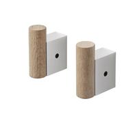 Muuto 2 Ganchos Attach roble-aluminum