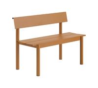 Muuto Banco Linear Steel con respaldo Naranja quemado. 110×34 cm