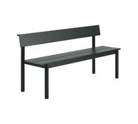 Muuto Banco Linear Steel con respaldo Negro. 170×34 cm