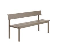 Muuto Banco Linear Steel con respaldo Topo. 170x34 cm