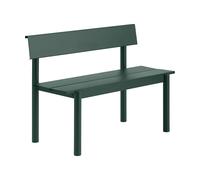Muuto Banco Linear Steel con respaldo Verde oscuro. 110x34 cm