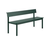 Muuto Banco Linear Steel con respaldo Verde oscuro. 170×34 cm