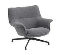 Muuto Butaca bajo Doze con base giratoria Ocean 80-anthracite black