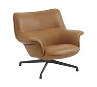 Muuto Butaca bajo Doze con base giratoria Refine leather cognac-black