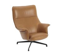 Muuto Butaca Doze swivel base Refine leather cognac-black
