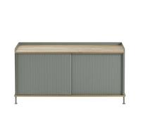 Muuto Mesa auxiliar Enfold baja 125x45x63 cm Oak-Dusty green