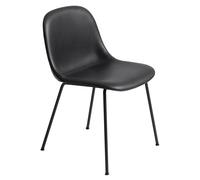 Muuto Silla auxiliar Fiber Refine leather black-Black