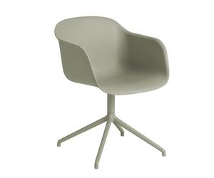 Muuto Silla de oficina Fiber armchair swivel base dusty green