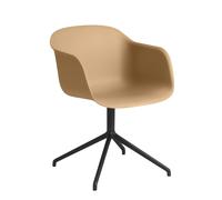 Muuto Silla de oficina Fiber armchair swivel base ocre-negro