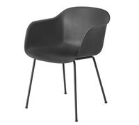 Muuto Silla Fiber chair con reposabrazos negro