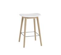 Muuto Silla Fiber counter stool 65 cm White. patas de roble