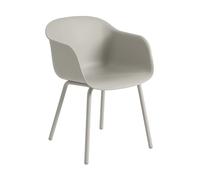Muuto Silla Fiber Outdoor Armchair con patas de acero Grey (plastic)