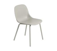 Muuto Silla Fiber Outdoor side chair con patas de acero Grey