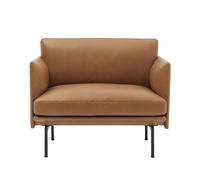 Muuto Silla Outline base negra Refine leather cognac-Black