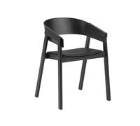 Muuto Sillón Cover asiento tapizado Refine leather black-Black