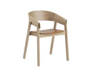 Muuto Sillón Cover asiento tapizado Refine leather cognac-Oak